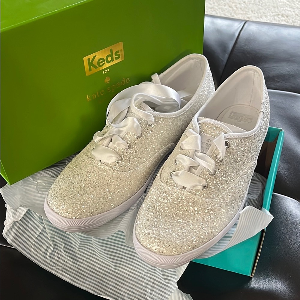 NWT Kate Spade Keds Glitter Sneakers